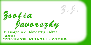 zsofia javorszky business card